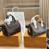 Toppdesigner Womens Crossbody Bags Canvas Leather Lady Luxury Handväskor Populära Speedy20 Black Brown Lattice Mönster Kuddväskor