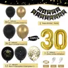 Inne imprezy imprezowe Black Gold 21st 18 30 40 50 60 Happy Birthday Balloony Arche Ballon Party Dekoracja rocznicza globos dekorativos para fiesta 231005