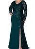 2023 Oct Aso Ebi Arabic Satin Mermaid Mother Of Bride Dresses Sequined Lace Evening Prom Formal Party Birthday Celebrity Mother Of Groom Gowns Dress ZJ367