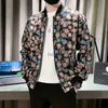 Herrjackor Män Spring High Quality Printed Baseball Jackets/ Slim Fit Fashion Stand Collar Floral Jacket Men Autumn Coat 3xll231006