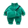 Zestawy odzieży 2023 Zestawy ubrań chłopców jesienna wiosenna bluza+spodnie+torba 3PCS Sports Suits for Kids Toddler Tracksuits Baby Ubrania 230927