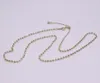 Chains Real Pure 18K Yellow Gold Chain Women Laser Beads Circle Link Necklace 45cm /2.9g