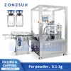 Zonesun 자동 바이알 파우더 충전 및 캡핑 기계 오거 필러 동결 건조 분말 공급품 포장 ZS-AFC24