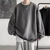 Men's Hoodies Mens Solid Color Sweatshirts Loose Crew Neck Sportswear Tracksuits Harajuku Oversize Leisure Basic Pullovers Sudaderas