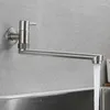 キッチン蛇口壁取り付けられたシングルコールドストリーム噴霧器蛇口ハンドル304ステンレス鋼ロングスパウトミキサータップ