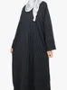 Ethnische Kleidung muslimische Frau Kleid lose lässig Hijabi Robe islamische Dubai türkische bescheidene Oufits Ramadan Eid Kaftan Jelaba Herbst Frühling