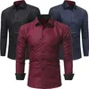 Camisas para hombre Camisas formales de vestir italianas Camisas de diseñador Camisas informales de negocios formales a rayas sólidas de corte regular297h