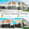 4K HD Wifi caméra extérieure double objectif double écran 8MP 4MP sécurité PTZ caméra AI suivi automatique CCTV caméras de Surveillance iCSee