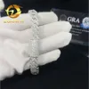 Zuanfa Hip Hop Jewelry 10mm 8''- 24'' Iced Out Cuban Bracelet 925 Silver Moissanite Diamond Cuban Link Chain for Men Women