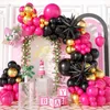 Andra evenemangsfest levererar 126 stycken persika rosa svart vatten dropp folie ballong garland båg kit födelsedag baby shower bröllop Bachelorette Party Decorations 231005