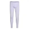 Pantalones para hombre Leggings de otoño ajustados elásticos de seda de hielo U-convexos pantalones largos sexis finos sedosos translúcidos para el hogar