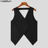 Men s Vests Casual Simple Style Tops INCERUN Mens Deconstructed Back Design Fashion Male Hollowed Solid Sleeveless Waistcoat S 5XL 231005