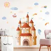 Autocollants muraux joli château pour chambre d'enfants, conte de fées, dessin animé, décoration DIY, cadeau pour fille et garçon, affiche murale