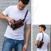 Waist Bags Casual Genuine Leather Man Waist Pack Fanny Pack Belt Bag Phone Pouch Sporty Small Crossbody Bag Travel Chest Pack for Biker 231006
