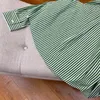 Chemisiers vert à rayures verticales pour femmes, chemise début d'automne 2023