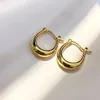 Hoop Huggie NKHOG Pendientes de oro reales de 18 quilates para mujer Pure AU750 Moda Ushape Accesorios para las orejas vintage de lujo Regalo de joyería fina para mujer 231005