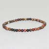 MG0009 Mini pulsera de piedras preciosas enteras de 4 mm, pulsera de chakras de jaspe Picasso, joyería de protección energética de cristal para Yoga para mujer 304R