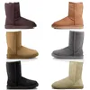 UGGE Ultra Mini Boot Designer Woman Platform Snöstövlar Australien Päls VARM VERKLIG LÄDER KLästan Ankel Fluffy Booties för kvinnor Antilop Bruna utomhusskor