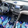 Car Seat Covers Butterfly Accessories Cover Full Set Steering Wheel Belt Cushion Center Console Cup Ho