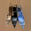 Slingback Athonestones Sandals Trade обувь Hyaline Pvc твилто каблуки женский роскошный дизайнерский дизайнер свадебный вечер лучшая обувь фабрика Factory Размер 34-42