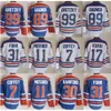 Uomo Vintage Hockey 30 Bill Ranford Maglie Retro 7 Paul Coffey 89 Sam Gagner 17 Jari Kurri 99 Wayne Gretzky 31 Grant Fuhr 11 Mark Messier Classico CCM Ricamo Buono