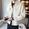 Men's Jackets Men's autumn/winter High Quality Fashion Casual Jackets/Male Slim Fit Pure Color Business Style Lapel Coats Plus Size S-3XL 231005