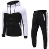 Calças com capuz define agasalho jogging sweatsuit activewear conjunto de treino dos homens hoodies corredores conjunto outono inverno ginásio ativo wear1269u