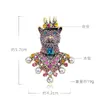 Designer Luxury Brooch Medieval Vintage Full Diamond Bear Palace Style Light Luxury Heavy Industry Animal Series Crown Brooch