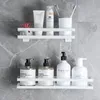 Prateleiras do banheiro branco preto aço carbono prateleira do banheiro montagem na parede shampoo produtos de higiene pessoal rack armazenamento varanda cesta aromatizantes acessórios cozinha 230926