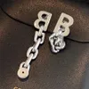 French Heavy Industry Letter Long Chain Earrings Niche Fashion Design high-End Light Luxury Unique Charm Jewelry Accessories