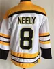 Man Vintage Hockey 8 Cam Neely Jersey Retro 77 Ray Bourque Classic CCM 75 Anniversary Retire Pullover All Stitching Team Color Black White Yellow For Sport Fans