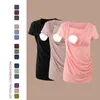 Tops de maternidade Camisetas Liu Qu Camisa de enfermagem para maternidade de manga curta Top feminino para gravidez e amamentação Camiseta casual lateral franzida Ropa Embarazada 231006
