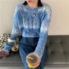 Kvinnors tröjor Kvinnor Korean Fashion Loose Pullover Autumn eller Winterkläder stickade långärmad O-Neck Sweet Women Outwear Tops