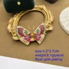 Stud Earrings Pink Colorful Butterfly Polished Graffiti Enamel Oil Painting Accessories For Girls Female