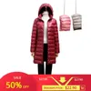 Parkas en duvet pour femmes, veste de printemps ultralégère, fine et pliable, longue veste, chapeau détachable, jupe cintrée, manteau, vêtements d'extérieur portables 231005