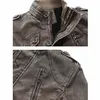 Men s läder faux vinter tjock fleece jacka kappa långt utkläder mode varm avslappnad vintage kläder för män steampunk Biker Jaqueta 231005