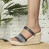 Sandali Versatile Commercio Estero Grande Casual Testa Piatta Tela Per Donna Estate Piedi Larga Larghezza