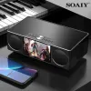 SOAIY Bluetooth-Lautsprecher, tragbar, kabellose HiFi-Soundbar, 360-Stereo-Surround-Audio-Subwoofer, 8000 mAh, Powerbank, Video-Player