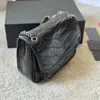 7A Niki Chain Bag Bag Luxury Counter Counter Based Presh Parse Cowhide Leather Messenger Bag 22cm