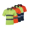 Mäns t-shirts Två ton arbetsskjorta reflekterande säkerhetskläder snabb torkning kort hylsa t-shirt skyddsduk för construc273s