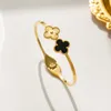 Designer Armband 4/Four Leaf Clover Bangle Open-End Armband Brand Gold Plated Women Jewel Lady Party Gifts