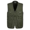 Men's Vests Multifunctional Mens Cotton Army Green Khaki Military Vest Male Copper Buckle Multipocket Pography Vests Men Waistcoat Jacke 231005