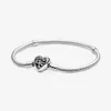 100% 925 Sterling Silver Family Tree Heart Clasp Snake Chain Bracelet Fit Authentic European Dangle Charm For Women Fashion DIY Je293B