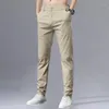 Pantaloni da uomo 2023 Slim Fit seta del ghiaccio Y2k Streetwear moda coreana pantaloni dritti Casual pantaloni da lavoro elasticizzati estate maschile