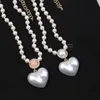Chains 2021 Luxury Jewelry Heart Shaped Pearl Necklace For Women Top High Quality Designer Sweet Girl Gift Trend239D