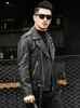 Men s Leather Faux Mauroicardi Spring Autumn Short Cool Black Biker Jacket Men Zipper Long Sleeve Belt Plus Size European Fashion 4XL 5XL 231005