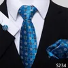 Bow Ties Solid Striped Polyester 8cm Tie Set for Men Handkerchief Cufflink Necktie Cravate Man Business Gift 231005