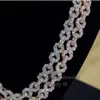 カスタムヒップホップジュエリーネックレスアイスアウトダイヤモンドS925シルバーフォーエバー8男性用のゴールドモイサナイトチェーンデザイン