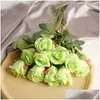 Flores decorativas Guirnaldas 7 PCS Rose Bouquet Propuesta Día de San Valentín Madres Decoración de fiesta artificial Entrega de entrega Home Garden Fe Dhgwp