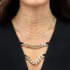 3mm width thin plain cuban link chain 4mm bezel cz european women gold color chain choker necklace valentines day gift3401